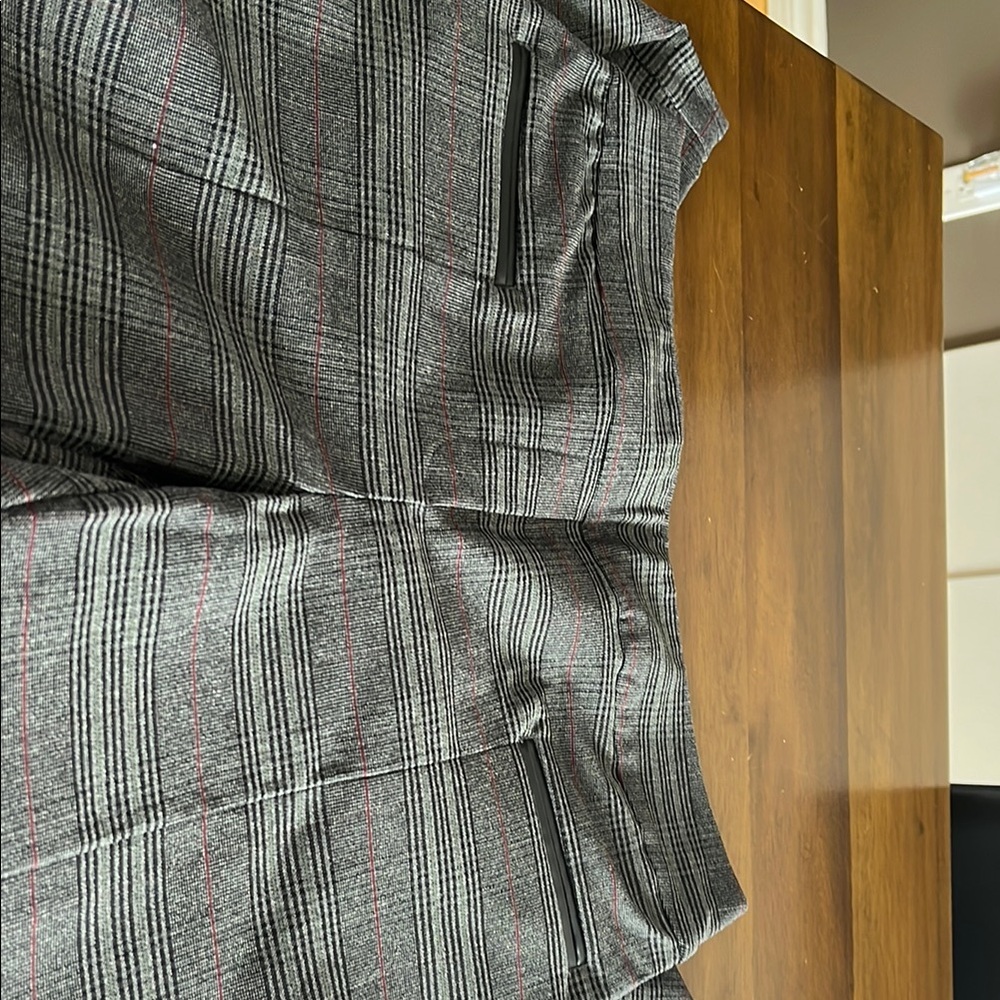 Point Zero Red and Gray Plaid Pantsuit